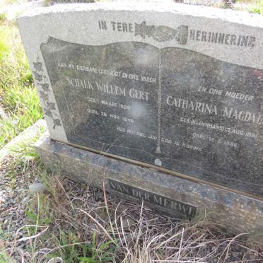 MERWE Schalk Willem Gert, van der 1886-1949 & Catherina Magdalena KLEYNHANS 1891-1956 