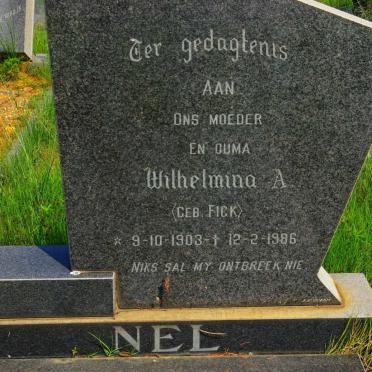 NEL Wilhelmina A. nee FICK 1903-1986