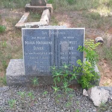 OLIVIER John West 1874-1942 &amp; Maria Magdalena VAN RYNEVELD 1876-1923