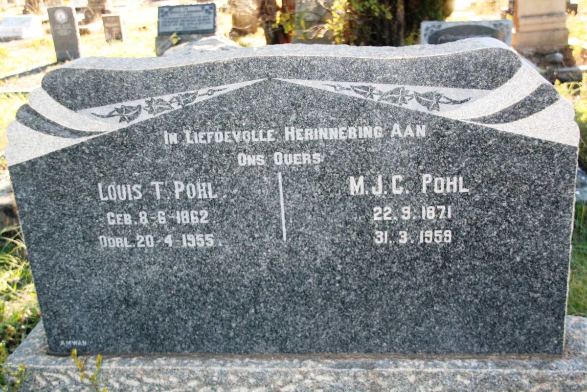 POHL Louis T. 1862-1955 & M.J.C. 1871-1959