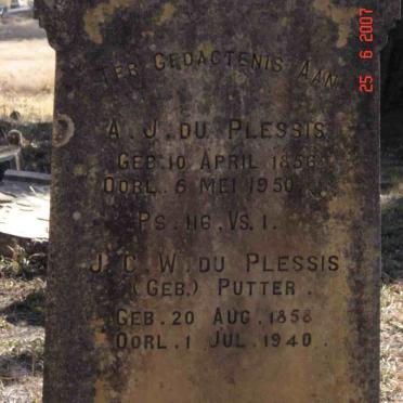 PLESSIS A.J., du 1856-1950  &amp;  J.C.W. PUTTER 1858-1940