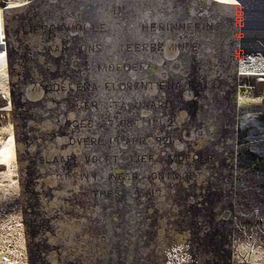 RALL Magdelena Florentiena nee TALJAARD 1862-1926