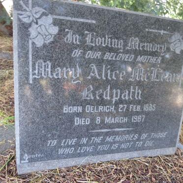 REDPATH Mary Alice McLean nee OELRICH 1885-1967