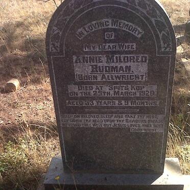 RUDMAN Annie Mildred nee ALLWRIGHT -1920