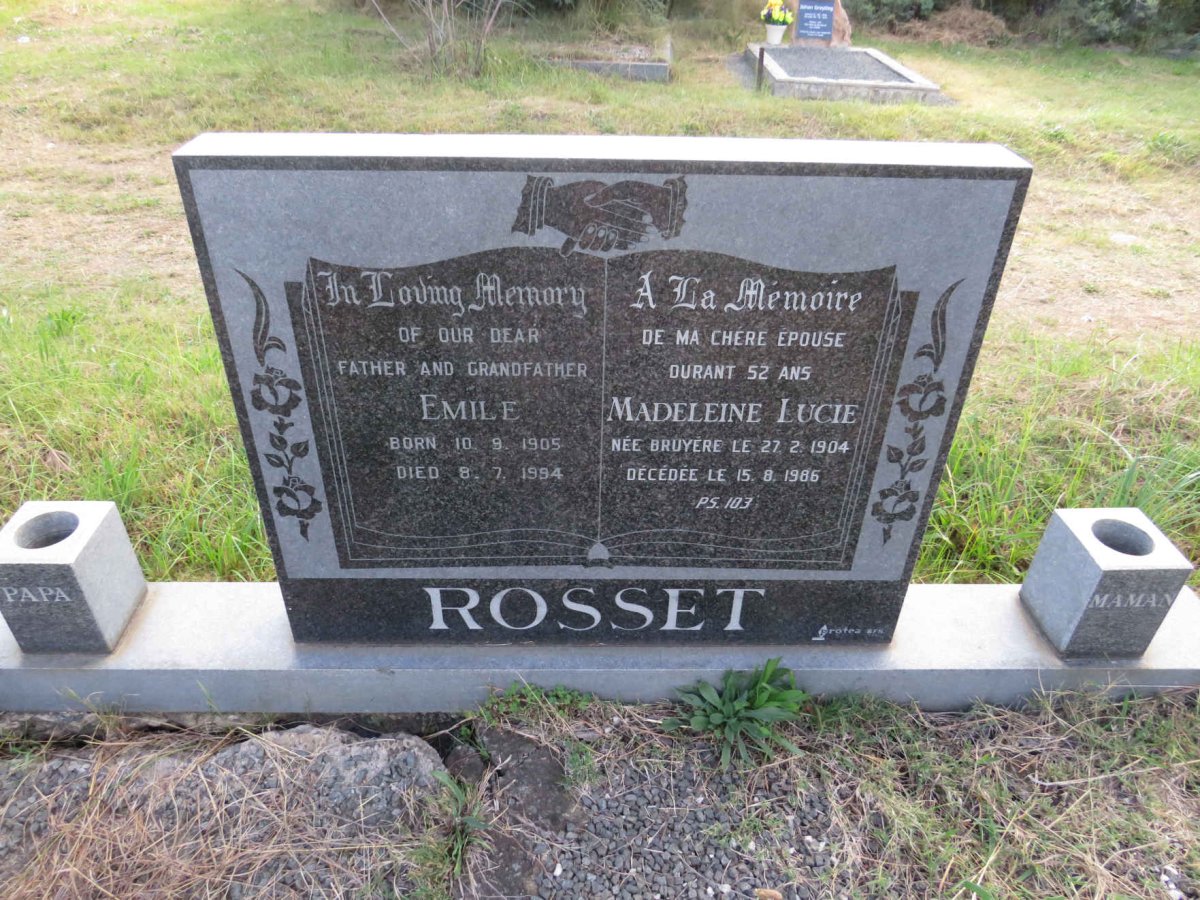 ROSSET Emile 1905-1994 & Madeleine Lucie BRUYERE 1904-1986