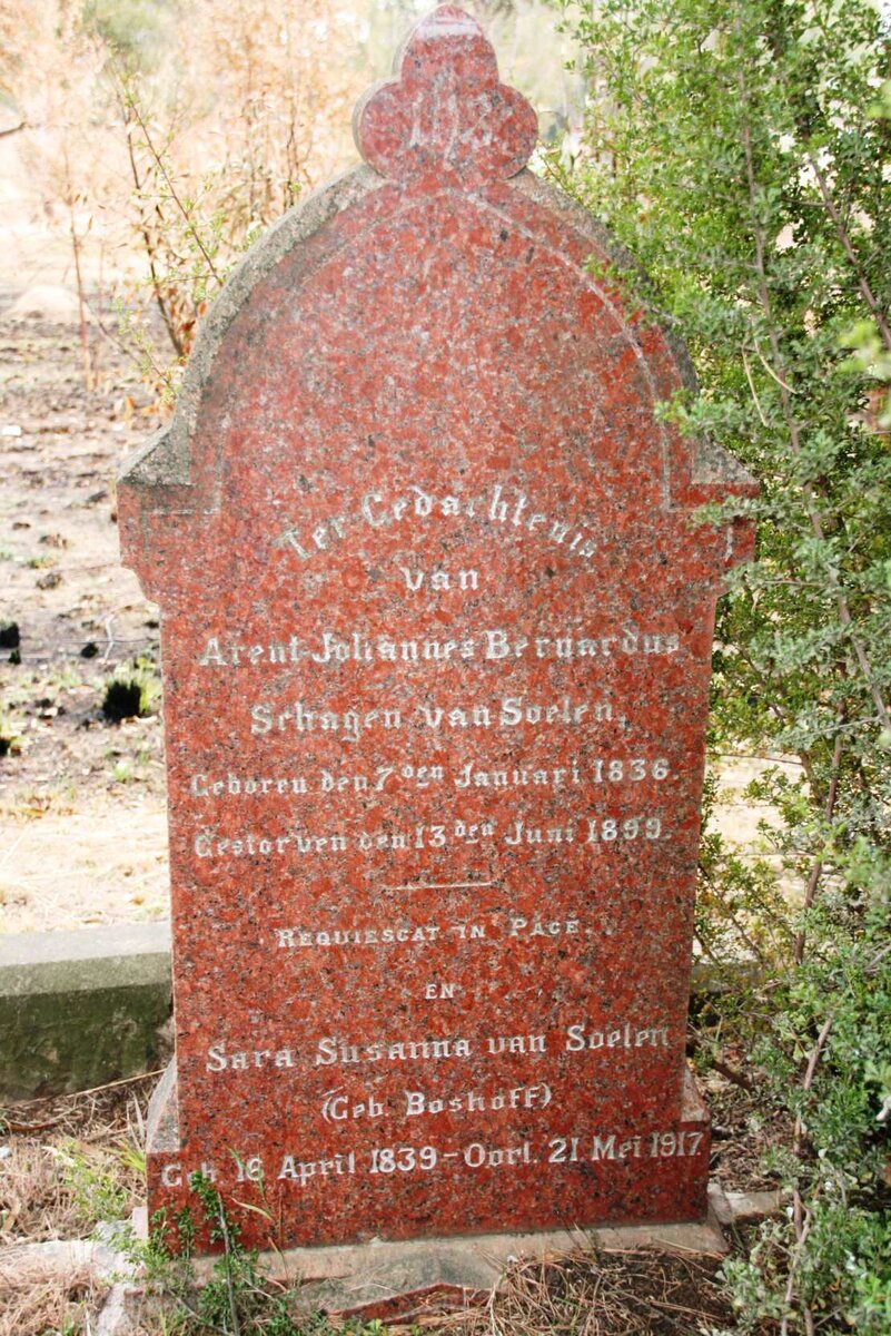 SOELEN Arent Johannes Bernardus Schagen, van 1836-1899 & Sara Susanna BOSHOFF 1839-1917