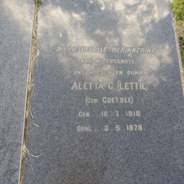 SNYMAN Coenraad F. 1920-1994 & Aletta C. COETSEE 1918-1978 _3