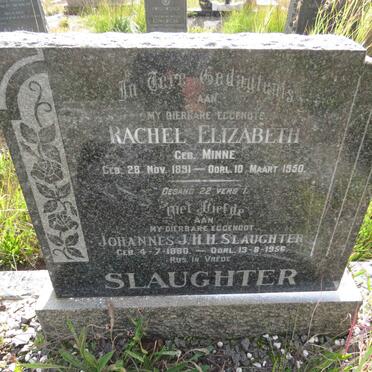 SLAUGHTER Johannes J.H.H. 1880-1956 & Rachel Elizabeth MINNE 1891-1950