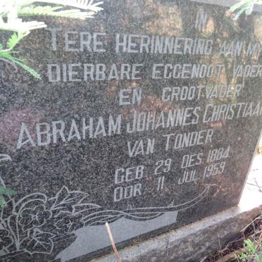 TONDER Abraham Johannes Christiaan, van 1884-1959
