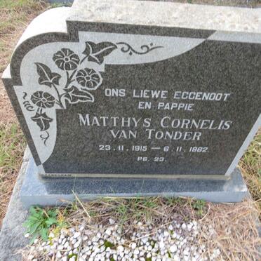 TONDER Matthys Cornelis, van 1915-1962
