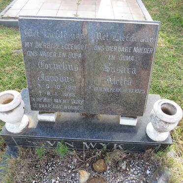 WYK Cornelius Jacobus, van 1919-1988 & Susara Aletta VAN NIEKERK 1925-