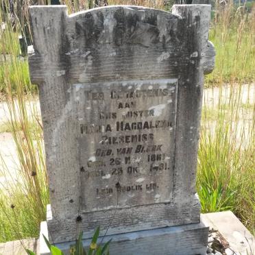 ZIESENESS Maria Magdalena nee VAN BLERK 1867-1931