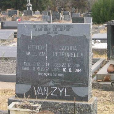 ZYL Peter William, van 1903-1962 &amp; Jacoba Petronella NEL 1906-1984