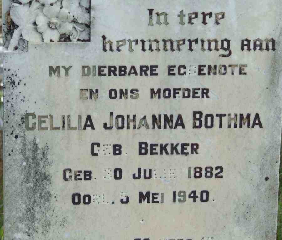 BOTHMA Cecilia Johanna nee BEKKER 1882-1940