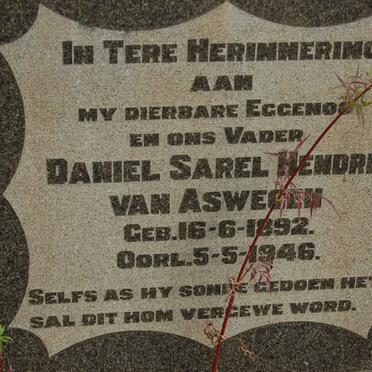 ASWEGEN Daniel Sarel Hendrik, van 1892-1946