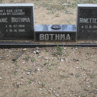 BOTHMA Fanie 1904-2000 &amp; Rinette ROOS 1947-2006