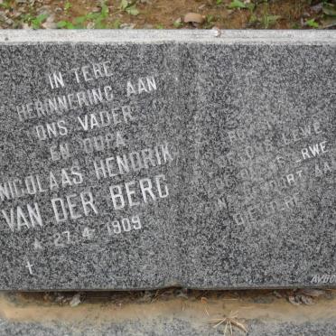 BERG Nicolaas Hendrik, van der 1909-