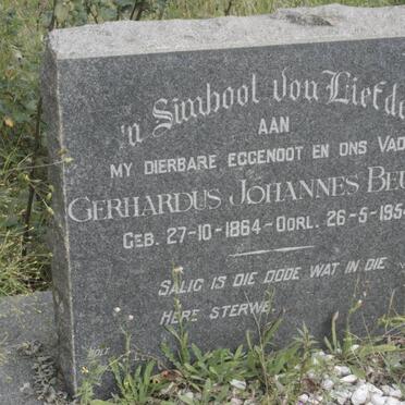 BEUKES Gerhardus Johannes 1864-1954