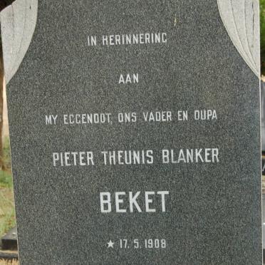 BEKET Pieter Theunis Blanker 1908-1976