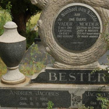 BESTER Andries Jacobus 1883-1973 &amp; Jacoba Susanna Johanna PRINSLOO 1888-1958