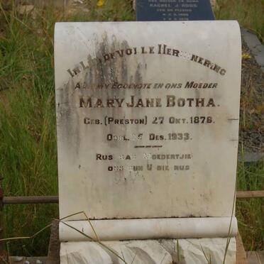 BOTHA Mary Jane nee PRESTON 1876-1933 