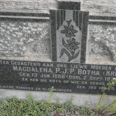 BOTHA Magdalena P.J.P. nee KRIEL 1886-197?
