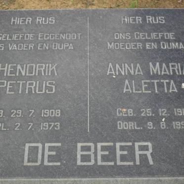 BEER Hendrik Petrus, de 1908-1973 &amp; Anna Maria Aletta 1910-1995