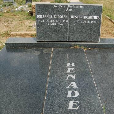 BENADE Johannes Rudolph 1935-2004 &amp; Hester Dorothea 1944-