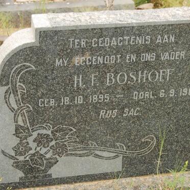 BOSHOFF H.F. 1895-1963