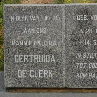 CLERK Gertruida, de nee VORSTER 1923-2004