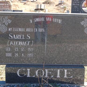 CLOETE Sarel S. 1921-1997