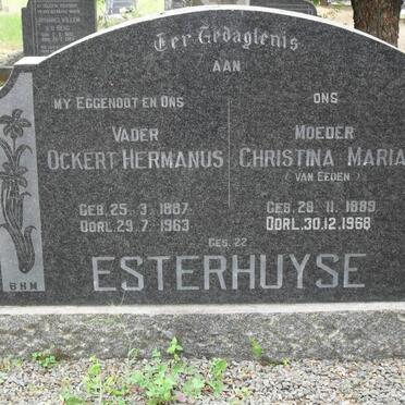 ESTERHUYSE Ockert Hermanus 1887-1963 &amp; Christina Maria VAN EEDEN 1889-1968
