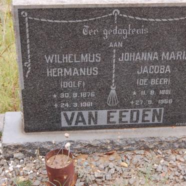 EEDEN Wilhelmus Hermanus, van 1876-1961 &amp; Johanna Maria Jacoba DE BEER 1881-1955