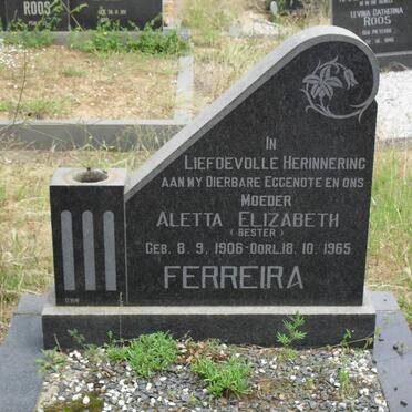FERREIRA Aletta Elizabeth nee BESTER 1906-1965