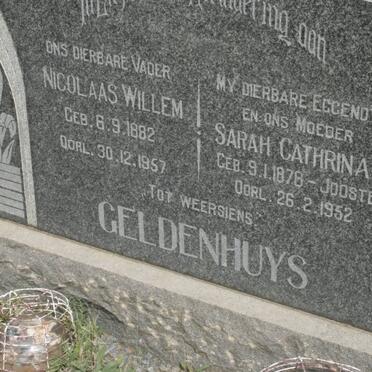 GELDENHUYS Nicolaas Willem 1882-1957 &amp; Sarah Cathrina JOOSTE 1878-1952