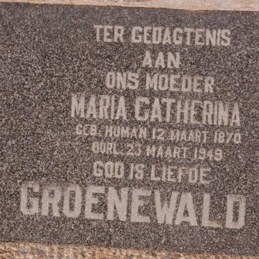 GROENEWALD Maria Catherina nee HUMAN 1870-1949