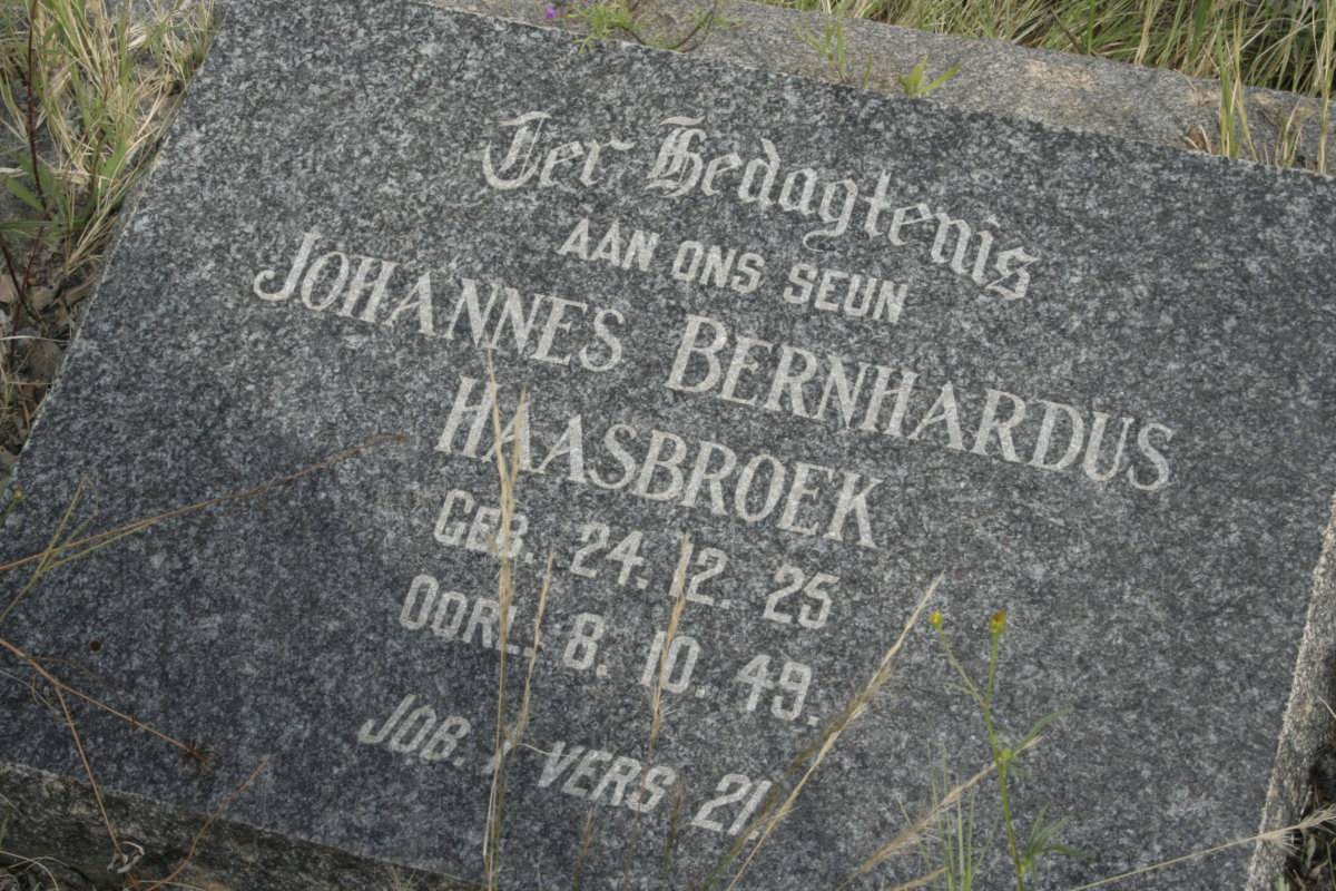 HAASBROEK Johannes Bernhardus 1925-1949