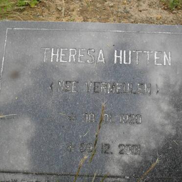 HUTTEN Theresa nee VERMEULEN 1920-2001