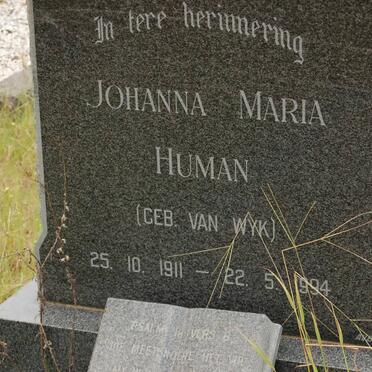 HUMAN Johanna Maria nee VAN WYK 1911-1994
