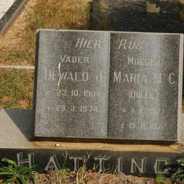 HATTINGH Dewald J. 1904-1974 &amp; Maria M.C. DOLLE 1907-1972