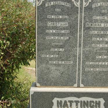 HATTINGH Christiaan 1866-1941 &amp; Hendrina Catharina VAN DER LINDE 1870-1944