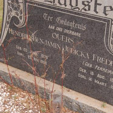 HUYSSTEEN Hendrik Benjamin, van 1875-1956 &amp; Judicka Fredricka FERREIRA 1875-1925