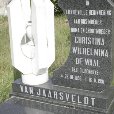 JAARSVELDT Christina Wilhelmina De Waal, van nee GILDENHUYS 1896-1991