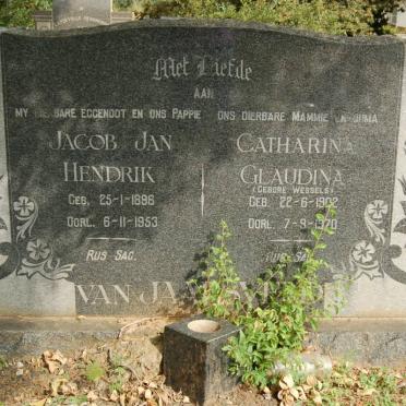 JAARSVELD Jacob Jan Hendrik, van 1896-1953 &amp; Catharina Glaudina WESSELS 1902-1970