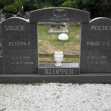 KLOPPER Petrus P. 1921-2000 &amp; Maria J.E. 1922-1978