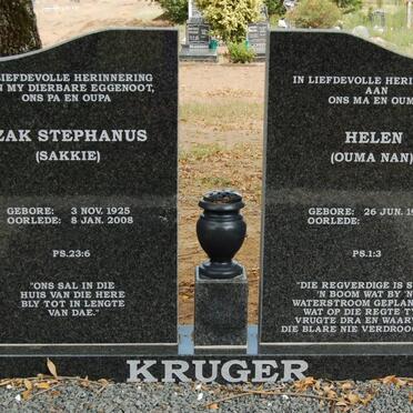 KRUGER Izak Stephanus 1925-2008 &amp; Helen 1926-