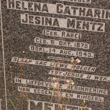 MENTZ Helena Catharina Jesina nee RABE 1875-1943