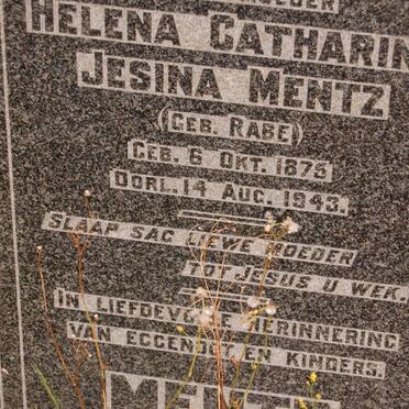 MENTZ Helena Catharina Jesina nee RABE 1875-1943