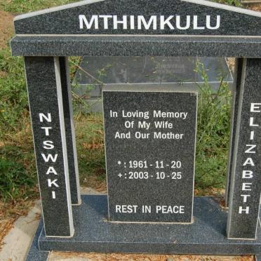 MTHIMKULU Ntswaki Elizabeth 1961-2003