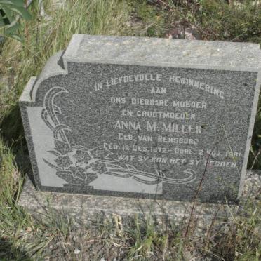 MILLER Anna M. nee VAN RENSBURG 1872-1961